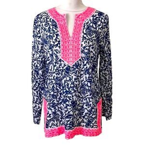 Lilly Pulitzer Ocean Cove Tunic Oyster Bay Blue Krillin It